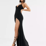 Black dress with split leg