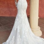 Long Sleeve Lace Wedding Dress With Button Back