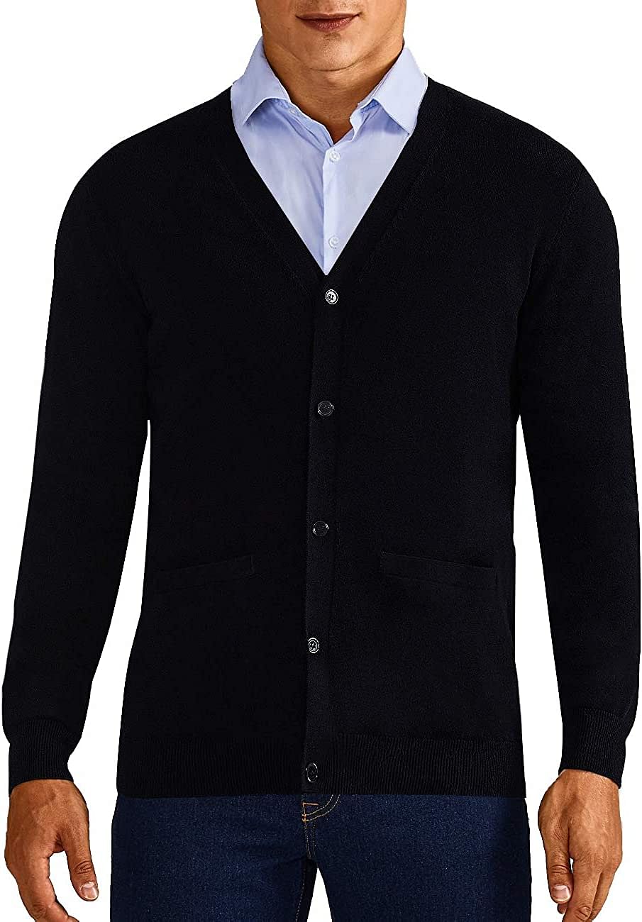 Mens Black Cashmere Cardigan Sweater - Buy and Slay